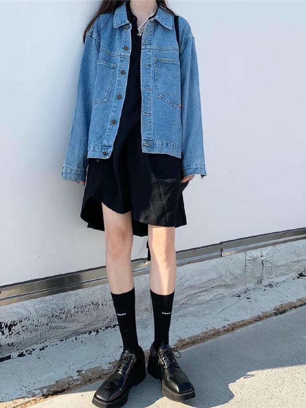 Original Solid Irregularity Shirt Dress