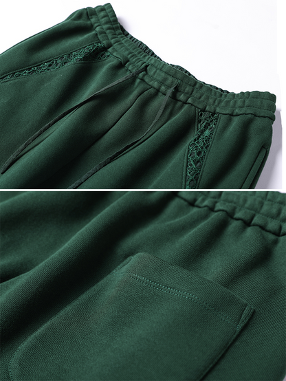 Autumn Semi-High Collar Sweatershirt and Casual Pants