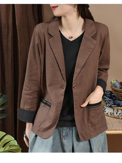 Vintage Linen Split-joint Suit