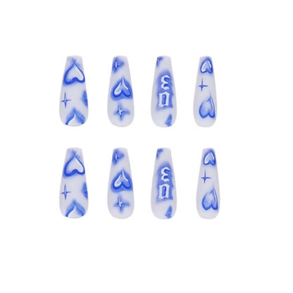 Halo dye nail patch peach heart PRESS ON NAILS