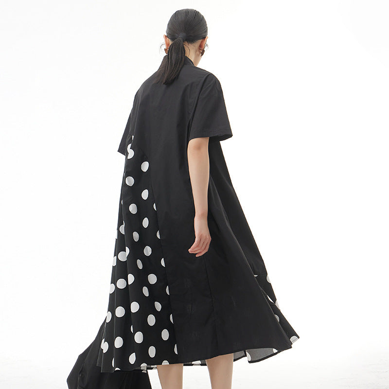 Polka dot print dress with loose and thin temperament
