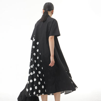 Polka dot print dress with loose and thin temperament