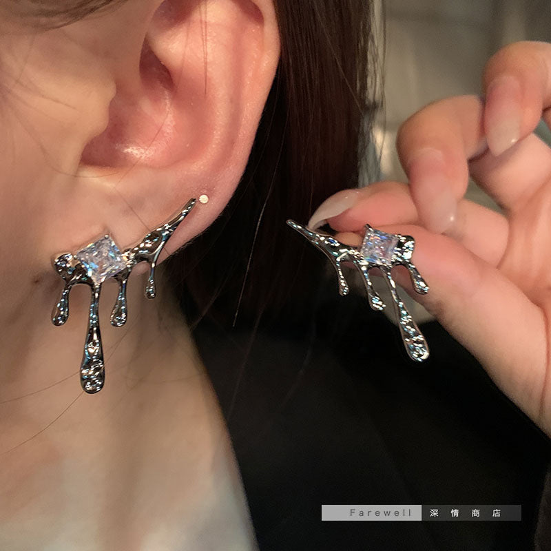 S925 silver needle water drop earrings