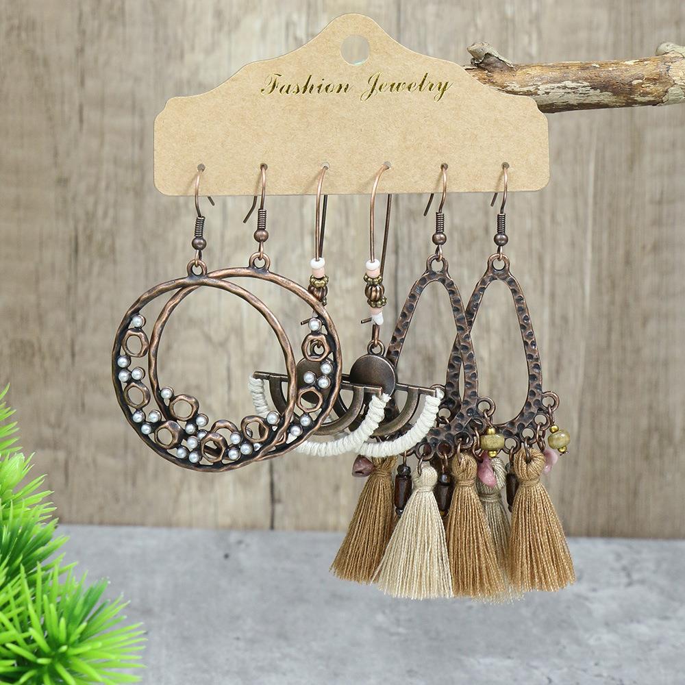 Purple irregular long earrings