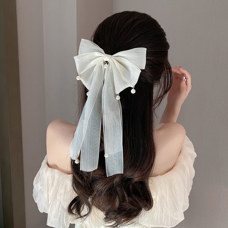 Floating ribbon bow Hair Clips