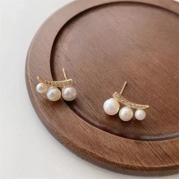 S925 Silver Needle Small Pearl Earrings