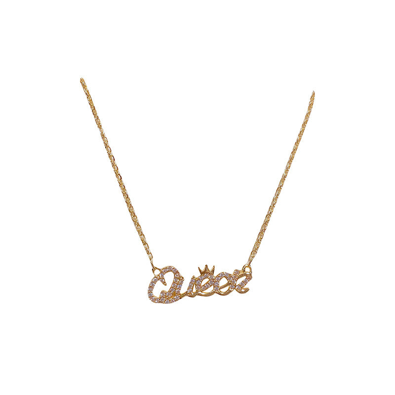 Wholesale zircon letter necklace