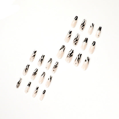Mandarin duck French manicure flame PRESS ON NAILS