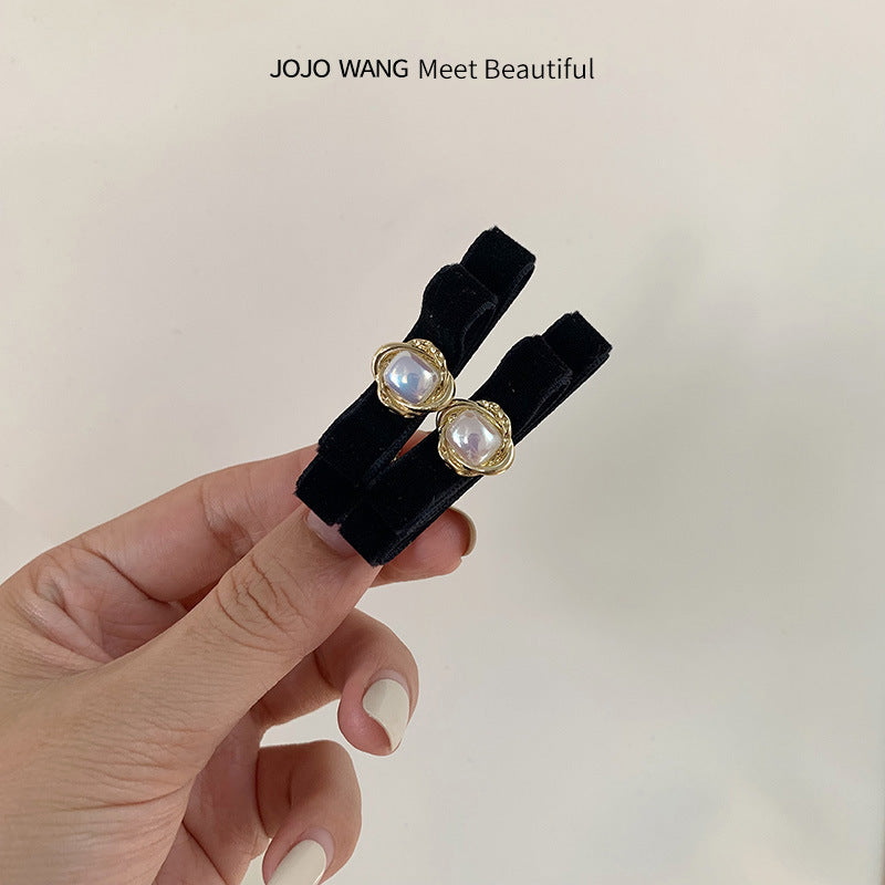 Bow pearl Hair Clips