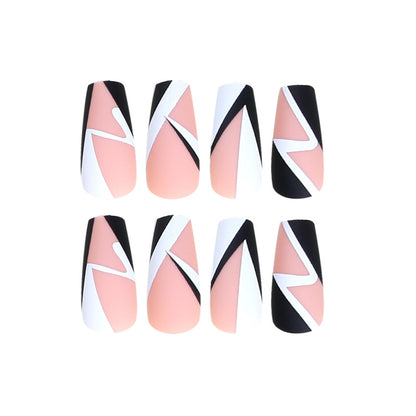 Simple manicure geometry FAINT PRESS ON NAILS