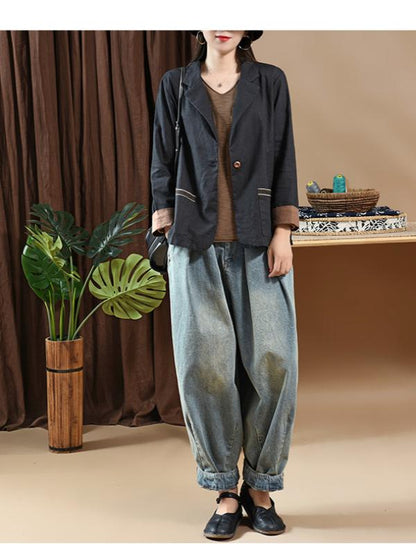 Vintage Linen Split-joint Suit