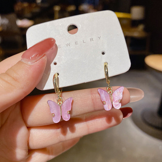 WHOLESALE fashion colorful butterfly earrings