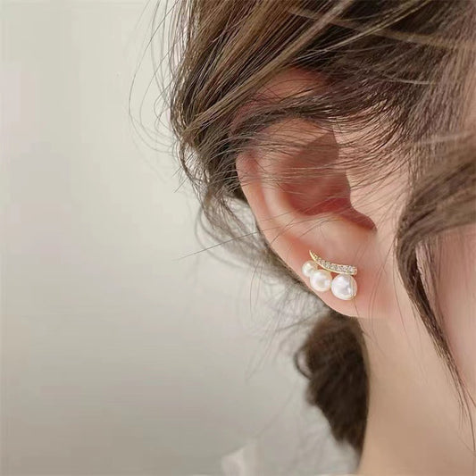 S925 Silver Needle Small Pearl Earrings