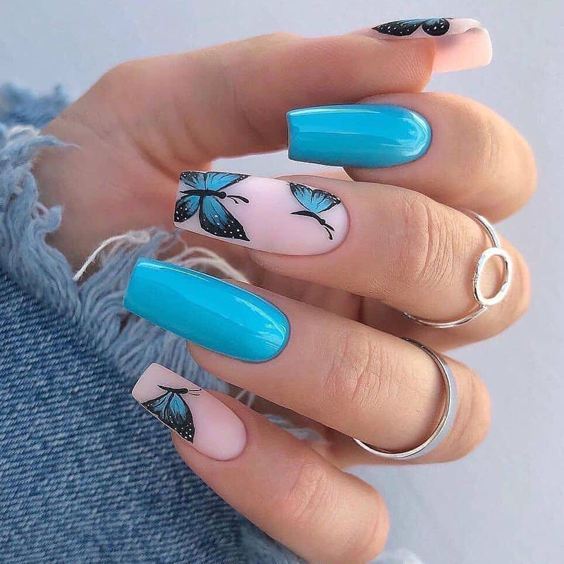Blue PRESS ON NAILS