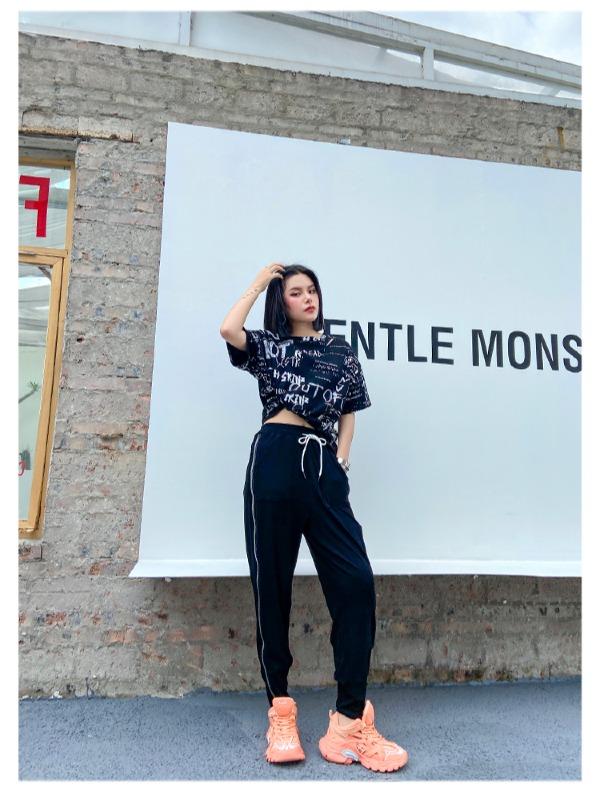 Plus Size Loose Lac-Up Zipper Sports Pants