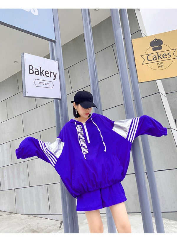 ORIGINAL STYLISH LETTER PRINT SUN-PROOF TOPS&SHORTS SUITS