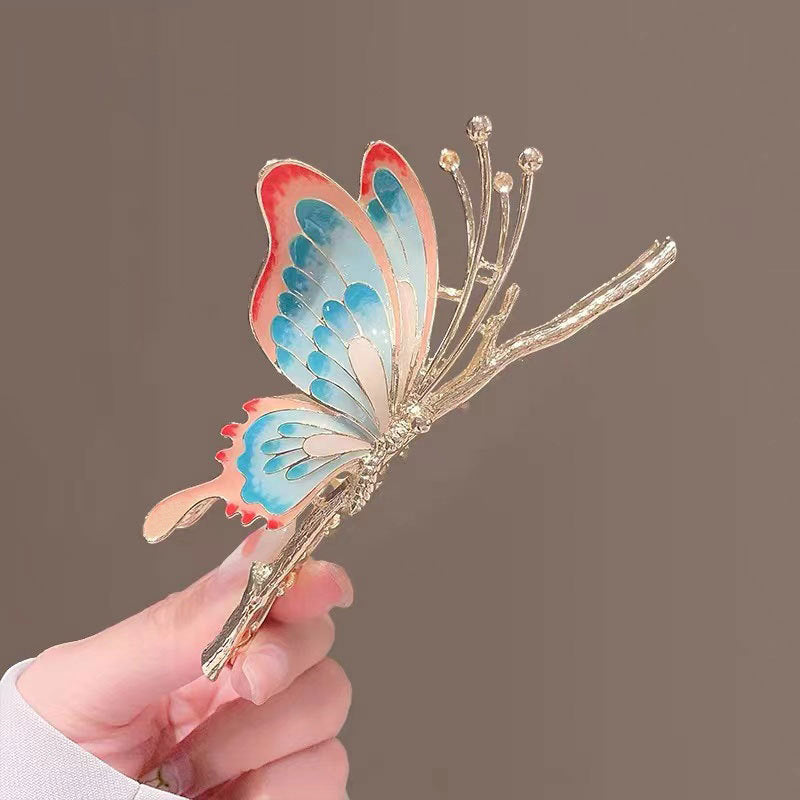 Painted Butterflies Hair Clips