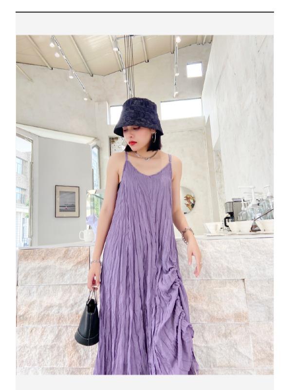 Elegance Sexy Pleats Suspender Dress