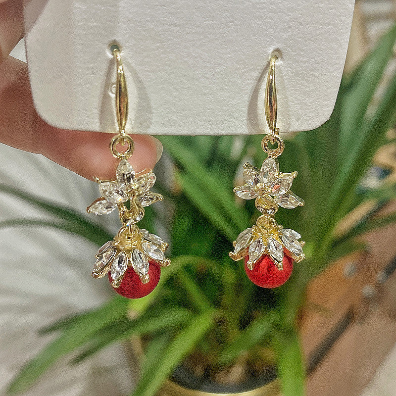 Wholesale zircon snow Pearl Earrings