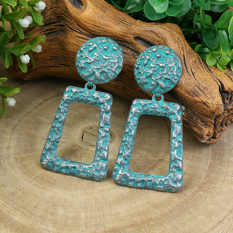 Metal wind geometric earrings