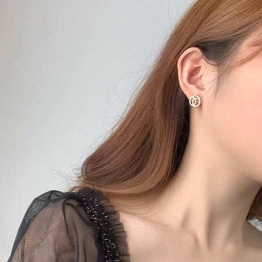S925 Silver Needle Full Diamond Small Fragrance Earrings