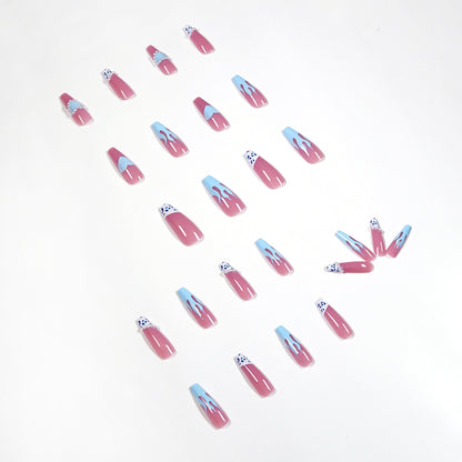 Ice through spice blue flame PRESS ON NAILS