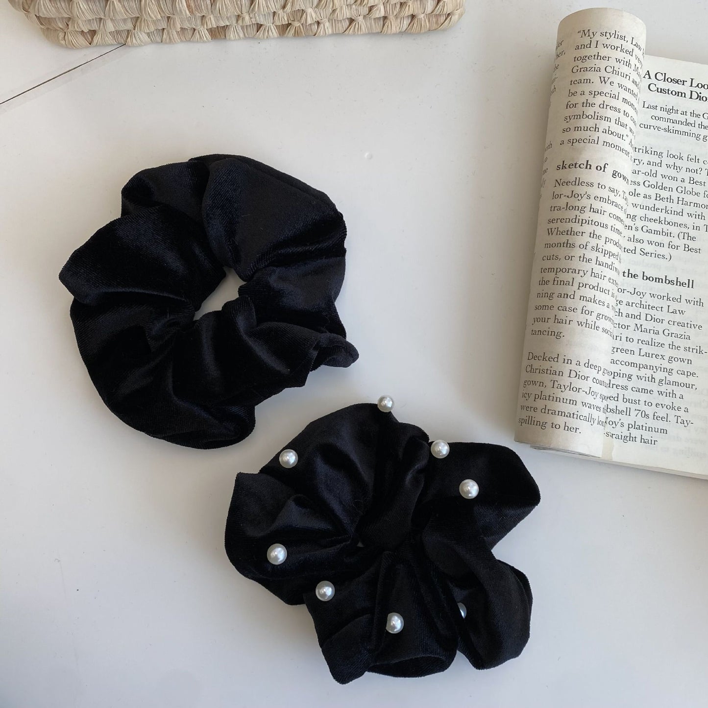 Vintage Black Bow Hair Clips