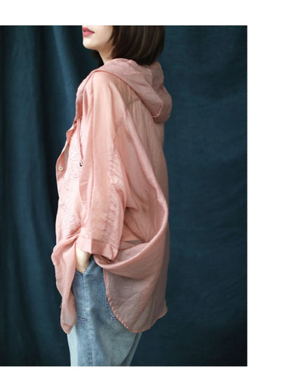 VINTAGE EMBROIDERED LINEN SUN-PROOF THIN OUTWEAR