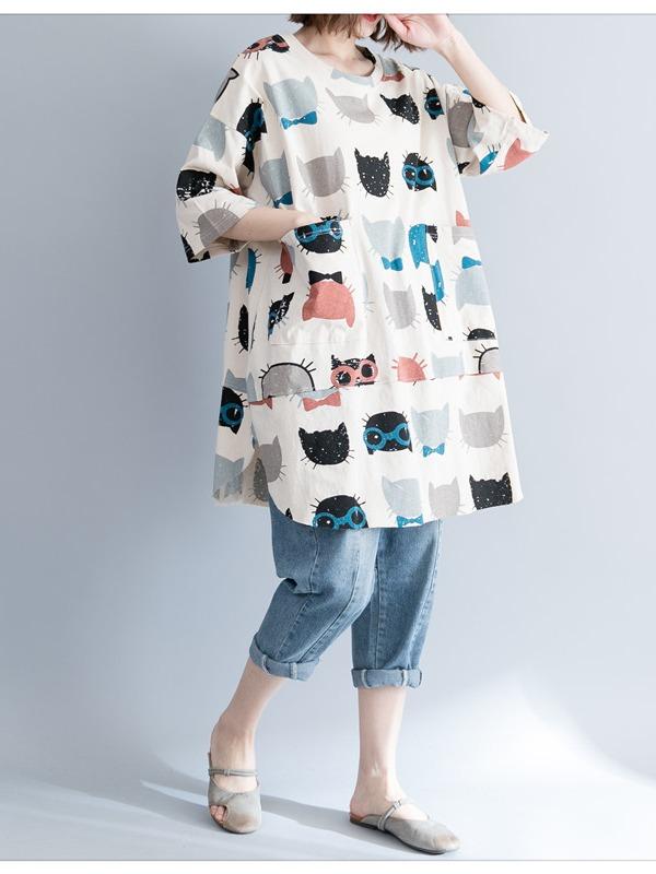 CASUAL CARTOON PRINTED ROUND-NECK T-SHIRT - Zebrant