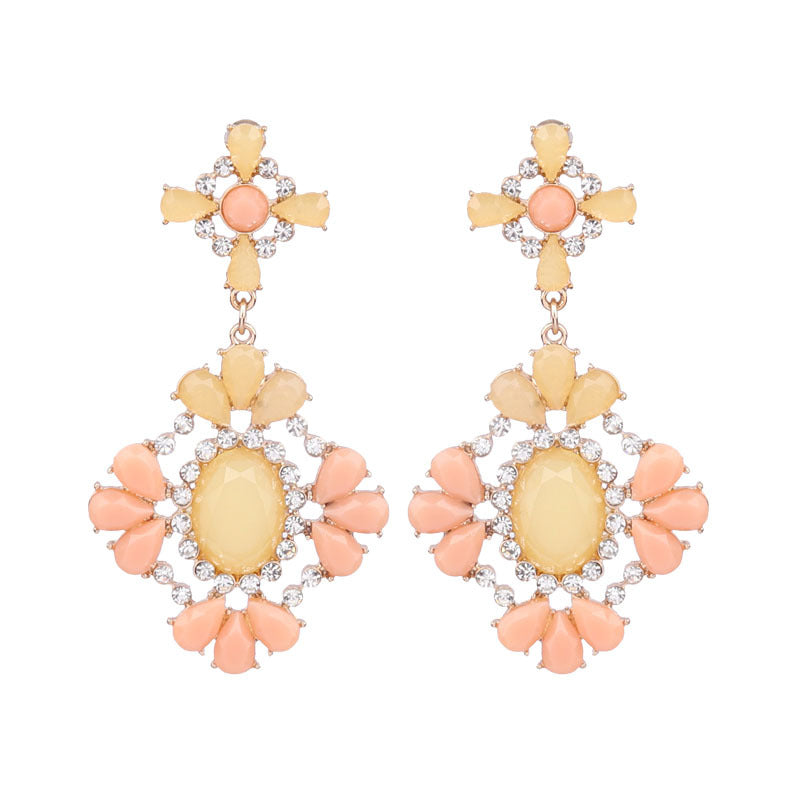 Bohemian geometric metal tassel earrings