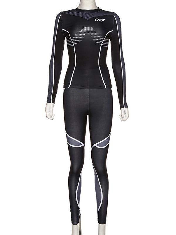 Round-Neck Printed Yoga&Gym Jumpsuits ACTIVE WEAR