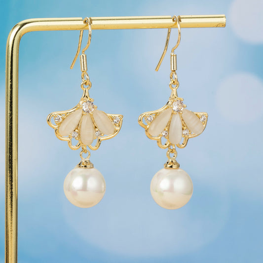 Classic Ginkgo Leaf Romantic Beaded Earrings