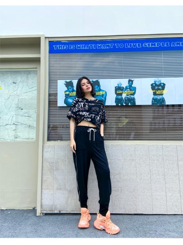 Plus Size Loose Lac-Up Zipper Sports Pants