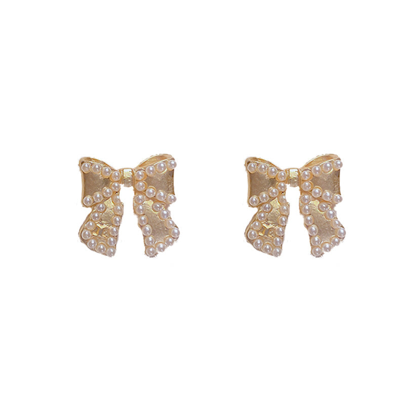 WHOLESALE pearl bow small fragrance earrings