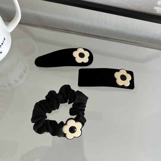 French velvet flowers Hair Clips