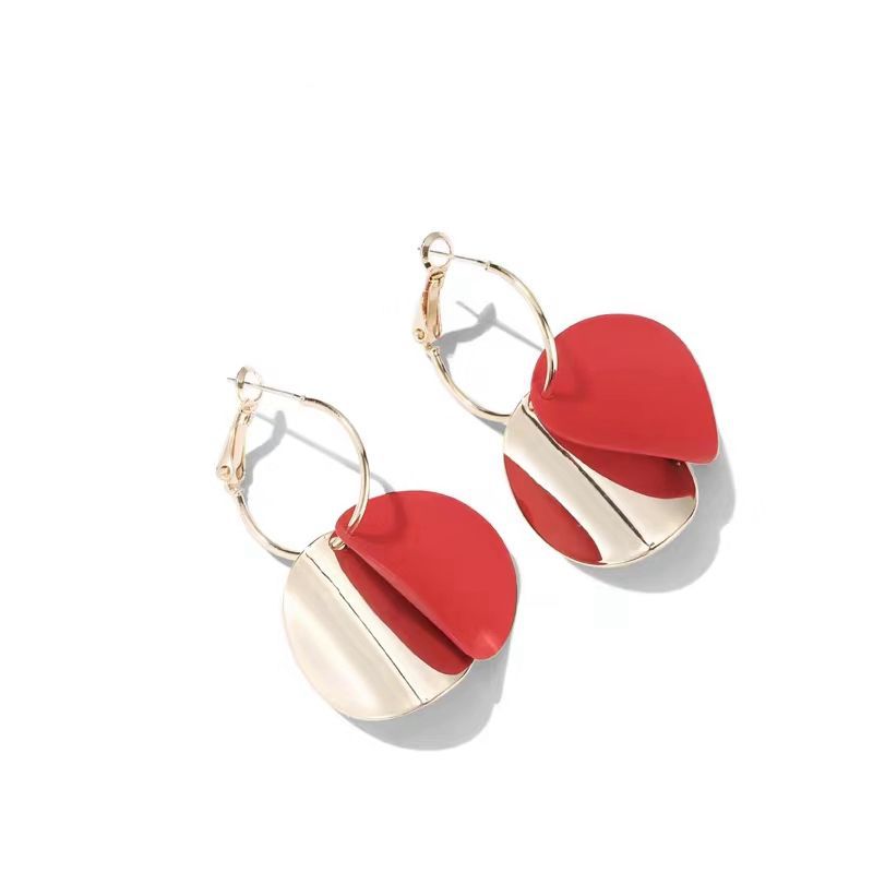 Red festive earrings