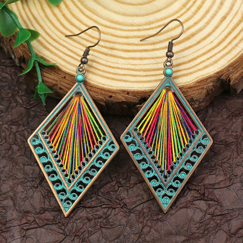Geometric water drop shell earrings