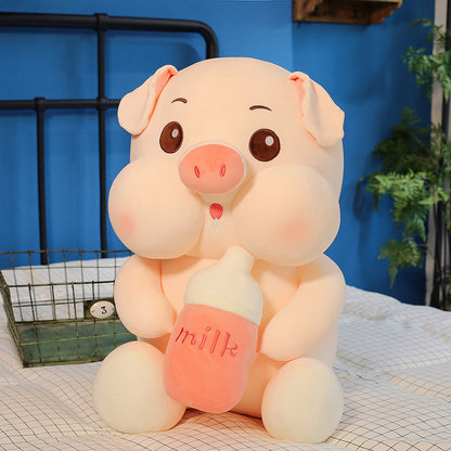 Stuffed Animal Bottle Pig Plush Toy