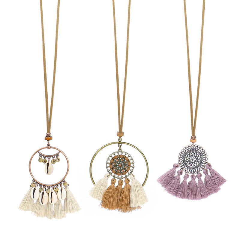 Vintage geometric handmade necklace