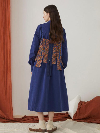 Autumn Long Knee Literary Cotton Dress