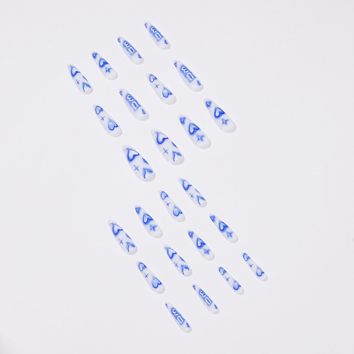 Halo dye nail patch peach heart PRESS ON NAILS