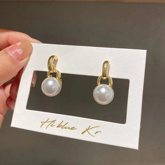 Vintage large pearl earrings