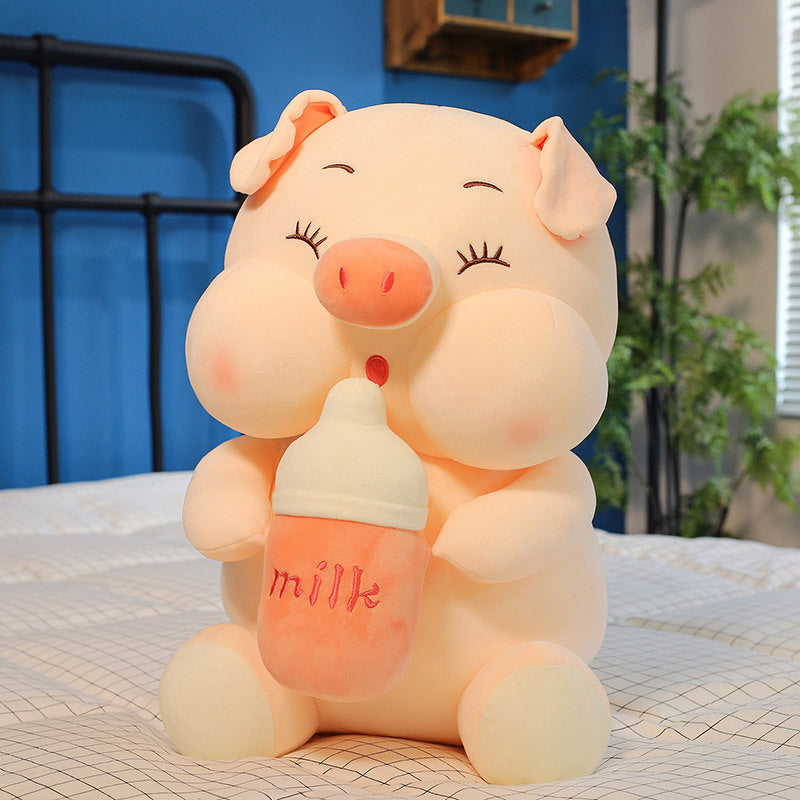 Stuffed Animal Bottle Pig Plush Toy
