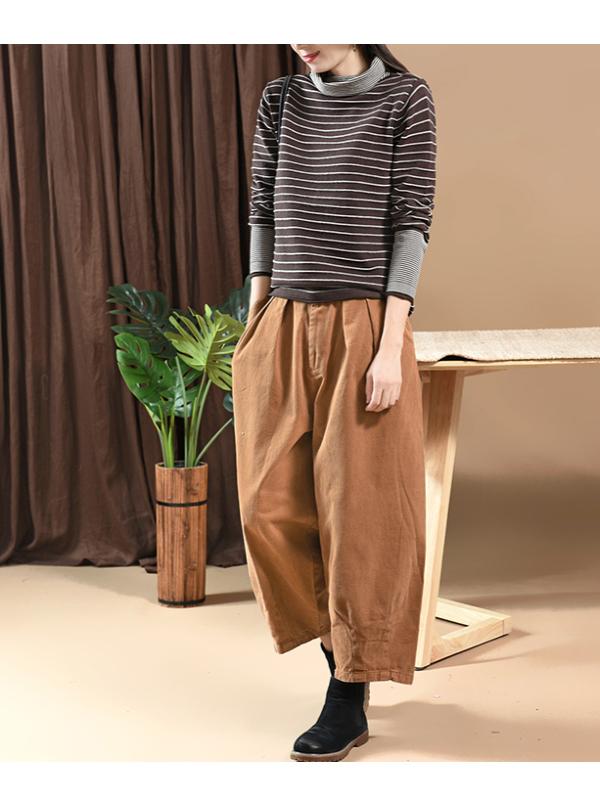 LOOSE SOLID BLOOMERS PANTS