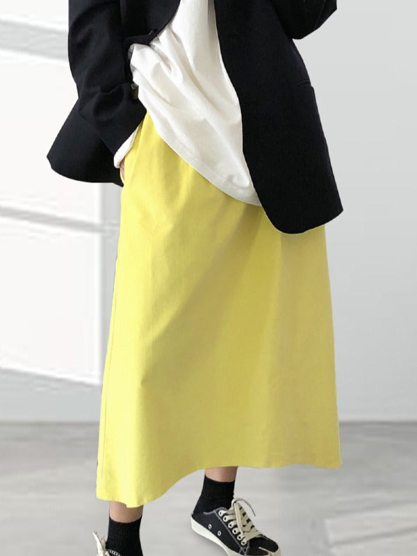 Solid Color Loose A-Line Empire Skirt