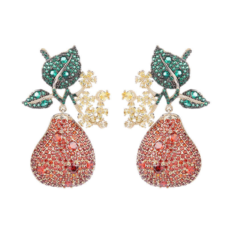 Zirconium fruit pear Earrings