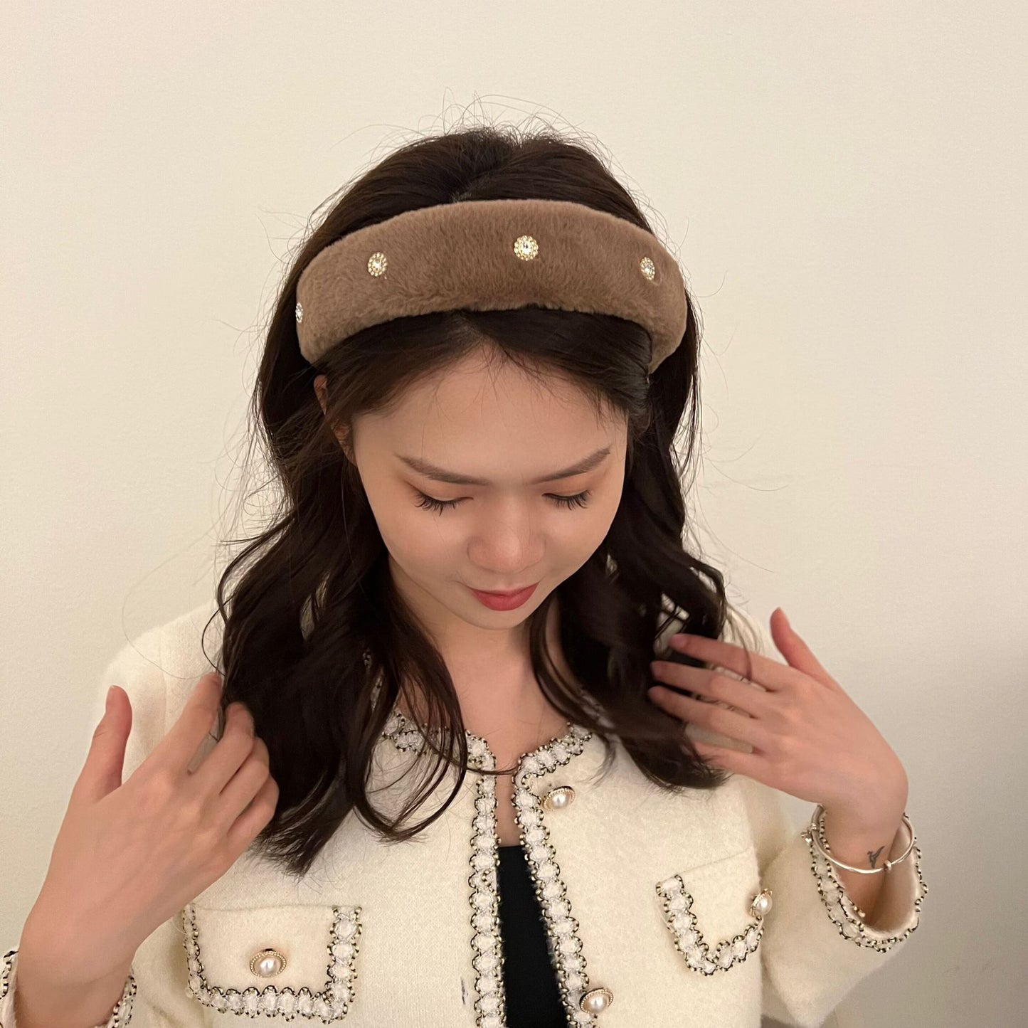 Zircon plush hair bands