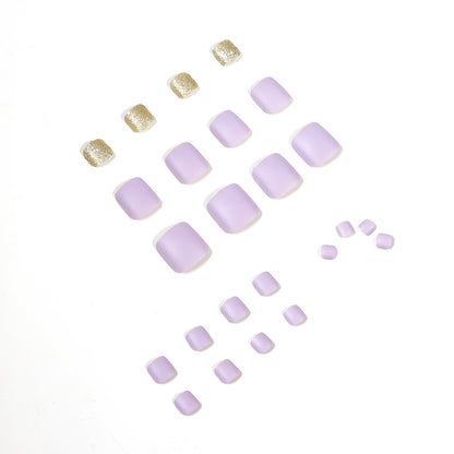 Summer fresh taro Purple Glitter Powder PRESS ON NAILS