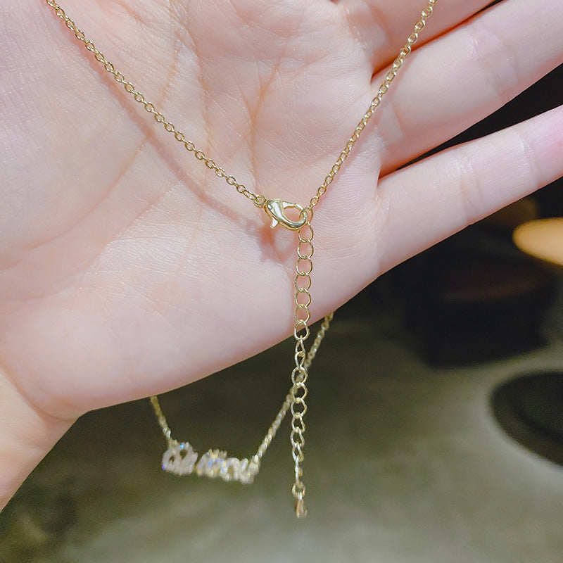 Wholesale zircon letter necklace