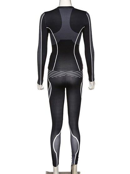Round-Neck Printed Yoga&Gym Jumpsuits ACTIVE WEAR